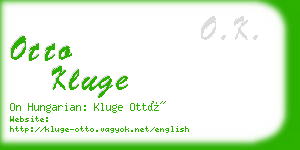 otto kluge business card